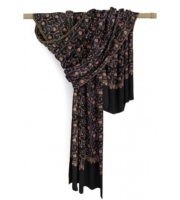 Embroidered silk clearance shawl